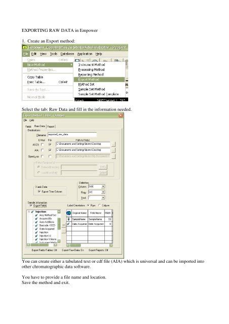 how to export data in empower